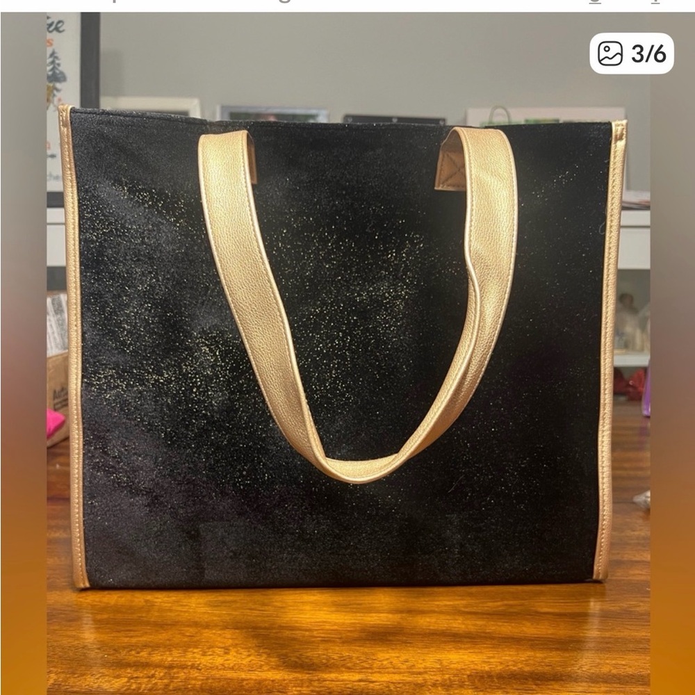 Jimmy Choo Black and Gold Tote Bag  NWT - Picture 3 of 6